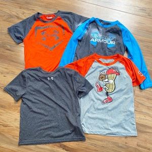Lot of 4 Boys Under Armour Tshirts size 6/7